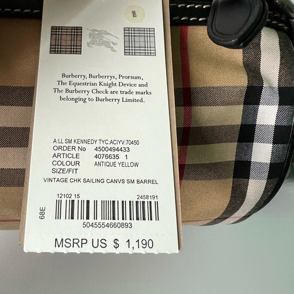 Burberry Checkered Bag in Tan, Black, and Red - Picture 12 of 15